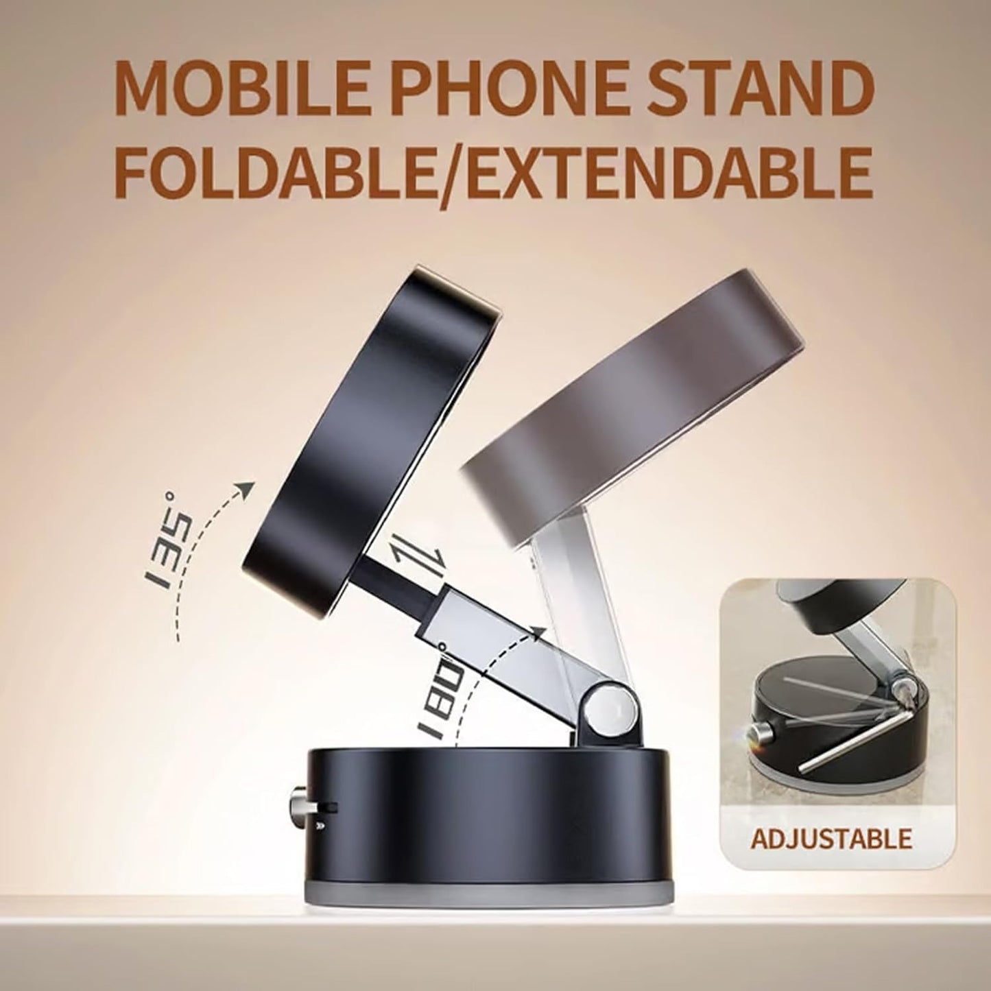 Vacuum Lock Foldable Magnetic Phone Stand